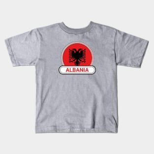 Albania Country Badge - Albania Flag Kids T-Shirt